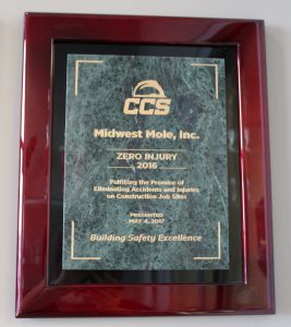 2016 CCS Zero Injury Award
